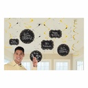 Sparkling Gold Celebration Add Any Age Swirl Decorations – 12pk