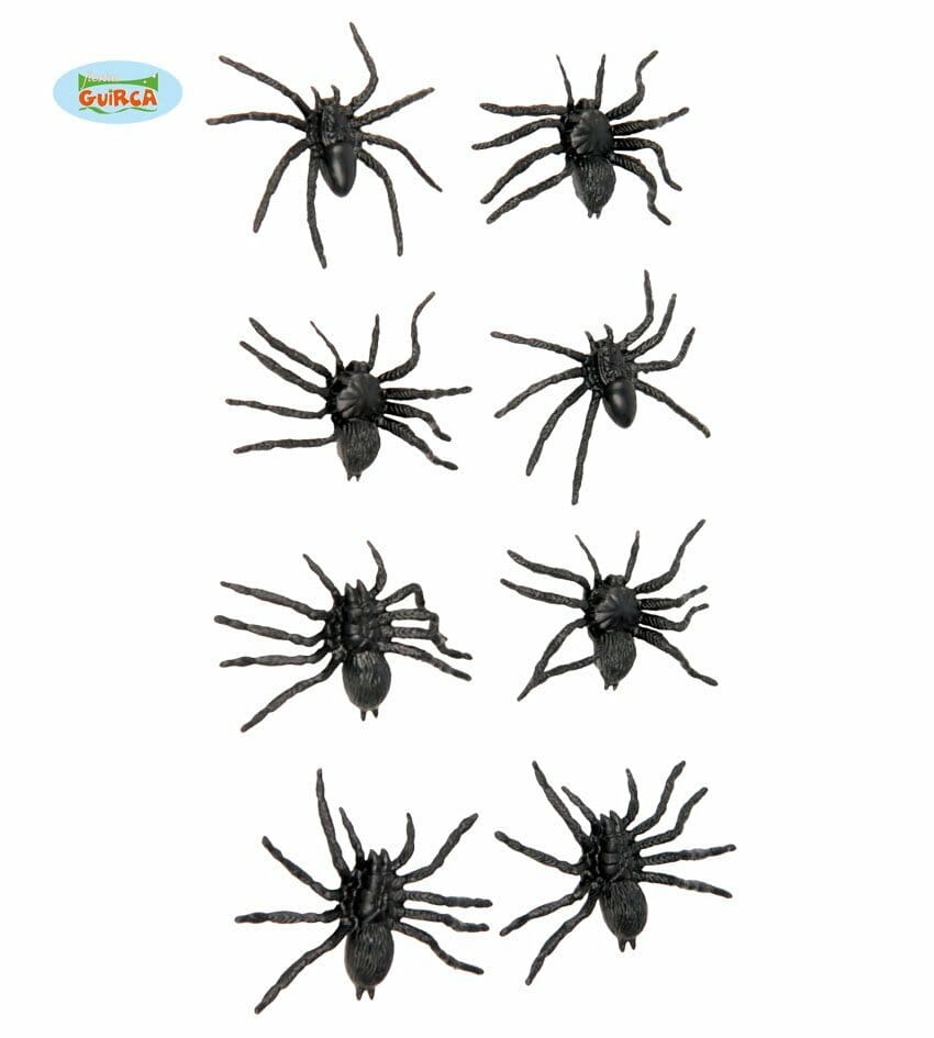 Spiders Black Plastic – 8pk