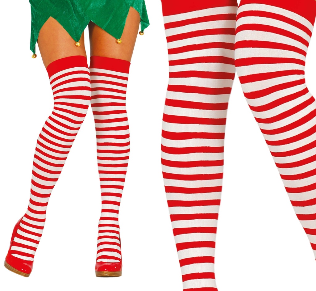 Stockings Striped Red & White