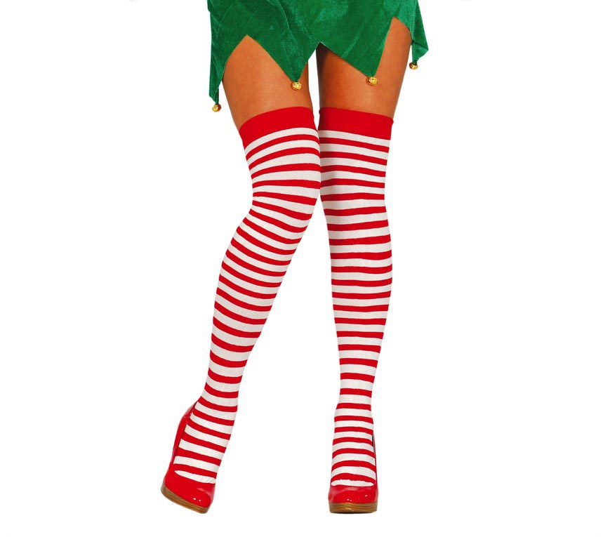 Stockings Striped Red & White