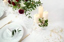 Table Runner – Printed Organza, Cream, 0.36 x 9M