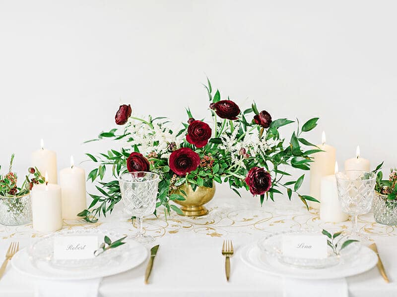 Table Runner – Printed Organza, Cream, 0.36 x 9M