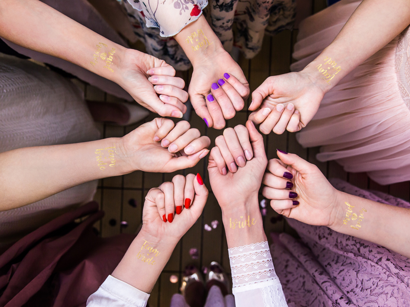 Temporary Tattoos Bachelorette Party, Gold (1pkt / 13pc)