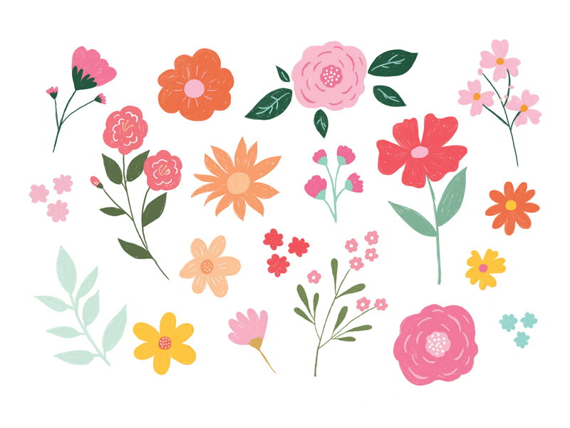Temporary Tattoos Flowers, Mix (1pkt / 19pc)