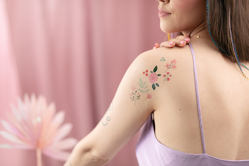 Temporary Tattoos Flowers, Mix (1pkt / 19pc)