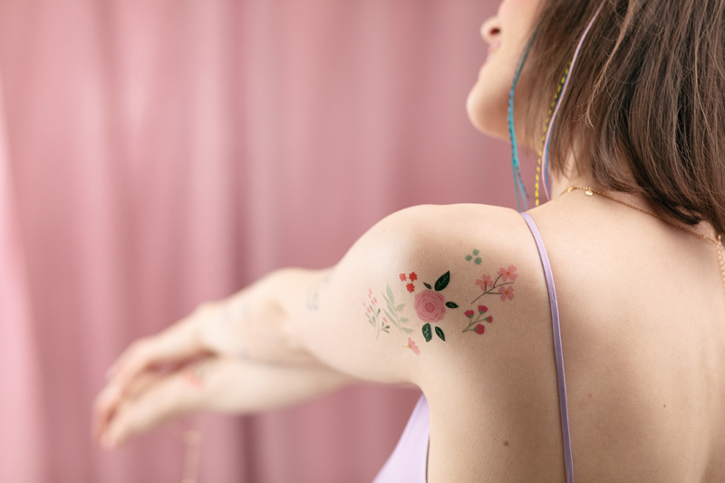 Temporary Tattoos Flowers, Mix (1pkt / 19pc)