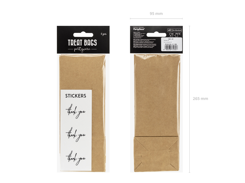 Treat Bags, Kraft (1pkt / 6pc)