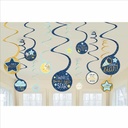 Twinkle Little Star Swirl Decorations – 12pk