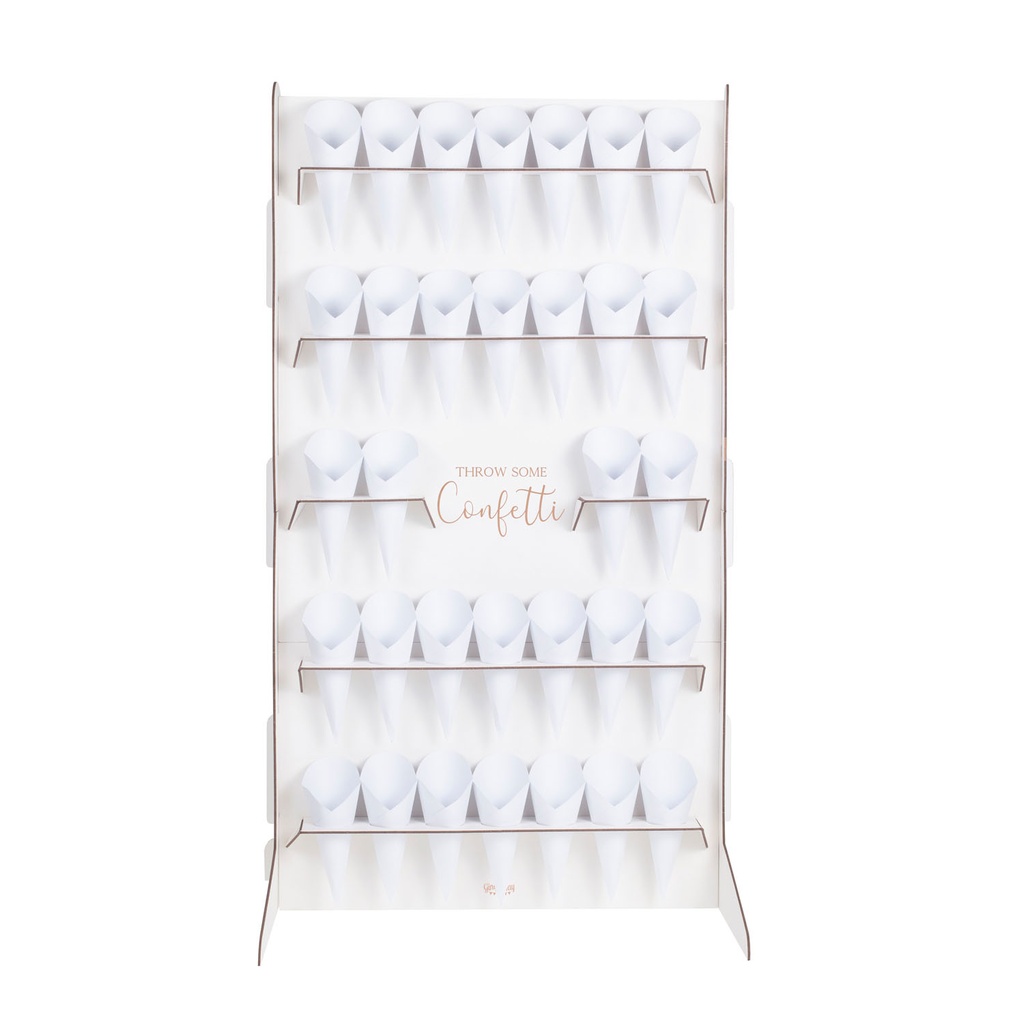 Wedding Confetti Cone Holder Stand & Cones – 42cm x 77cm