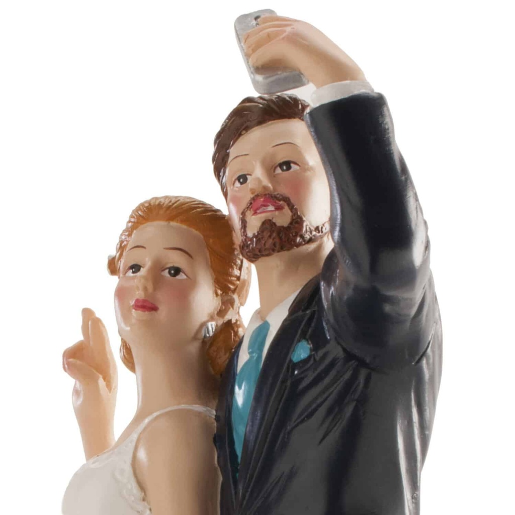 Wedding Couple Selfie Cake Topper – 20cm