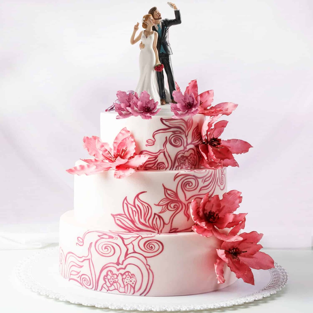 Wedding Couple Selfie Cake Topper – 20cm