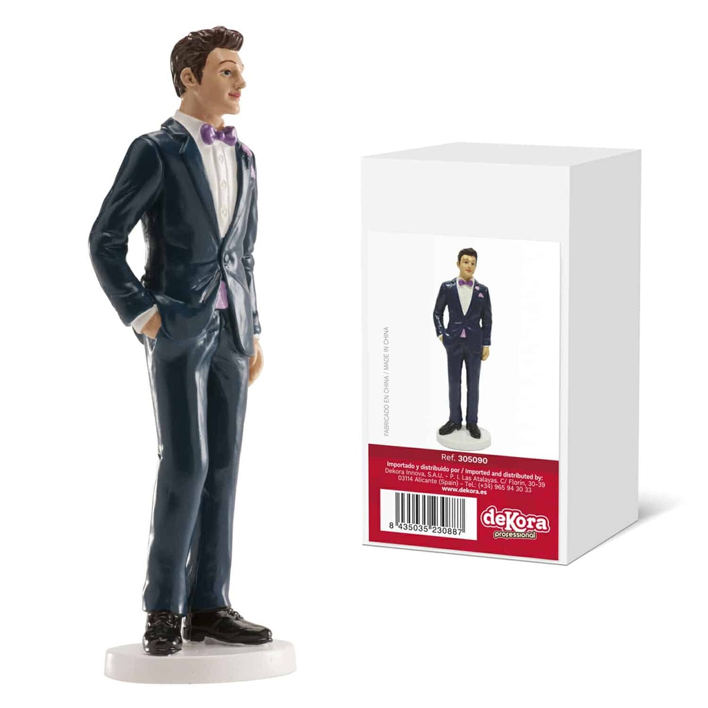 Wedding Man Blue Suit Cake Topper – 16cm