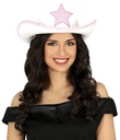 White & Pink Cowgirl / Cowboy Hat with Star – Adult One Size