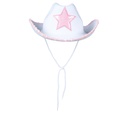 White & Pink Cowgirl / Cowboy Hat with Star – Adult One Size