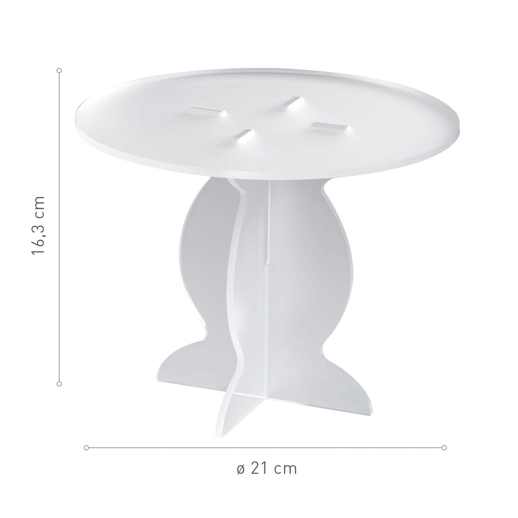 White Plexiglas Cake Stand Ø 210mm x H 163mm