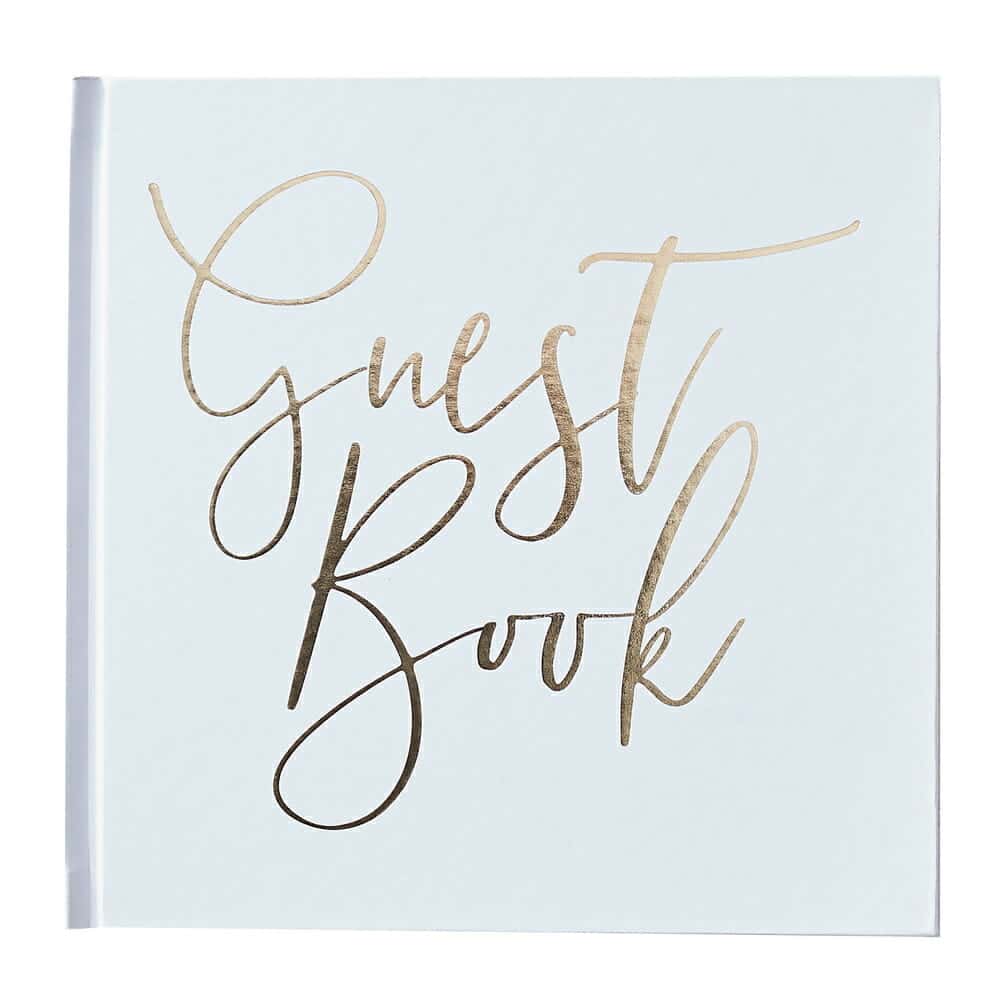 White and Gold Foiled Guest Book