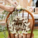 Wooden Bride & Groom Wedding Signs 31cm – 2pk