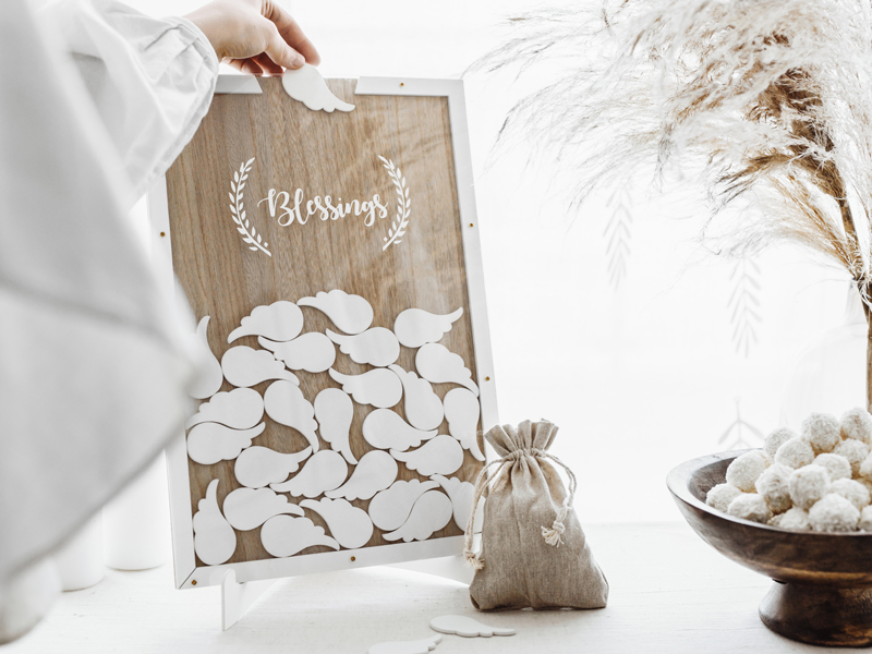 Wooden Guest Book – Blessings, 27.5×39.5cm