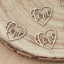 Wooden Heart Love Confetti Rustic Country – 24pk