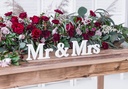 Wooden Inscription Mr & Mrs, White, 50×9.5cm