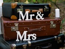 Wooden Inscription Mr & Mrs, White, 50×9.5cm