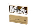Wooden Inscription Mr & Mrs, White, 50×9.5cm