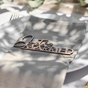 Wooden Just Married Place Setting – 7cm x 14cm