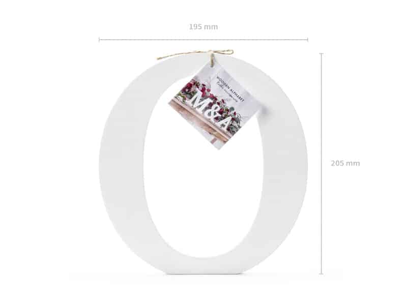 Wooden Letter O, White, 19.5×20.5cm