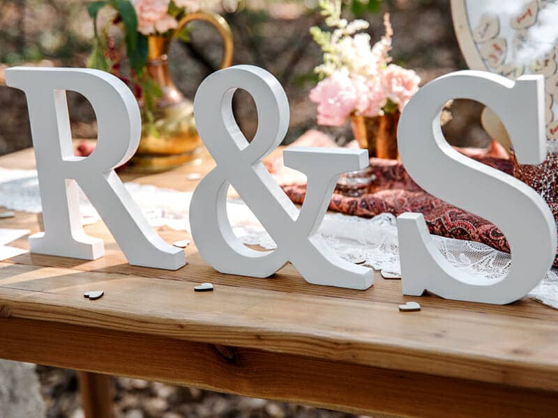 Wooden Letter S, White, 14x20cm