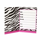 Zebra Passion Pink Invitations – 8pk