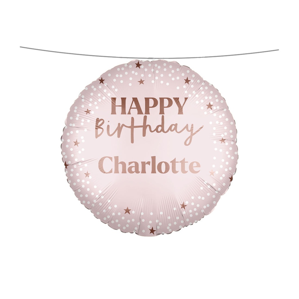 Personalised Happy Birthday Pink Foil Balloon 18″/46cm