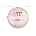 Personalised Happy Birthday Pink Foil Balloon 18″/46cm