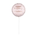 Personalised Happy Birthday Pink Foil Balloon 18″/46cm