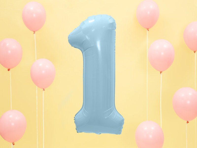 34 Inch Foil Balloon Number 1 – Light Blue