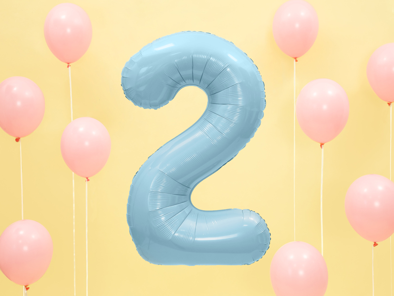 34 Inch Foil Balloon Number 2 – Light Blue