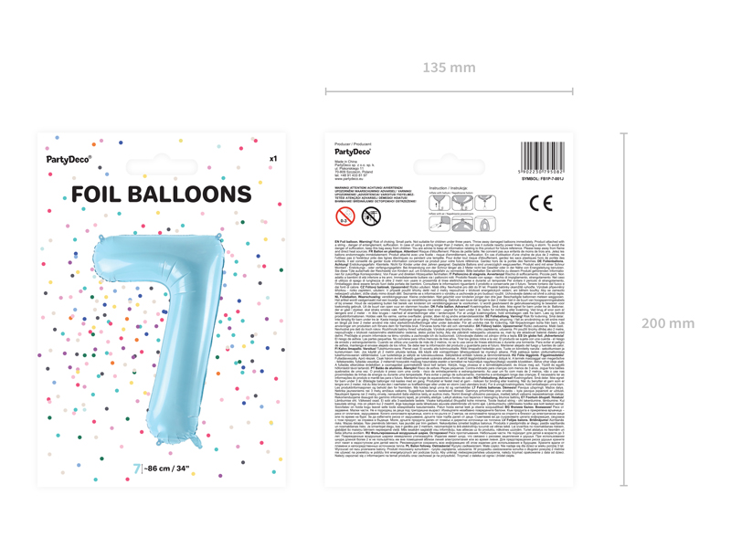 34 Inch Foil Balloon Number 7 – Light Blue