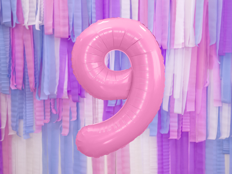 34 Inch Foil Balloon Number 9 – Light Pink