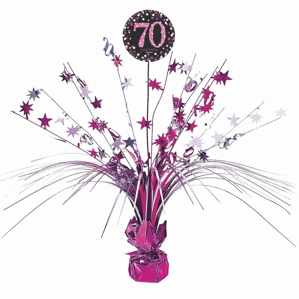 70th Birthday Pink Sparkling Celebration Centerpiece 46cm – 1pk
