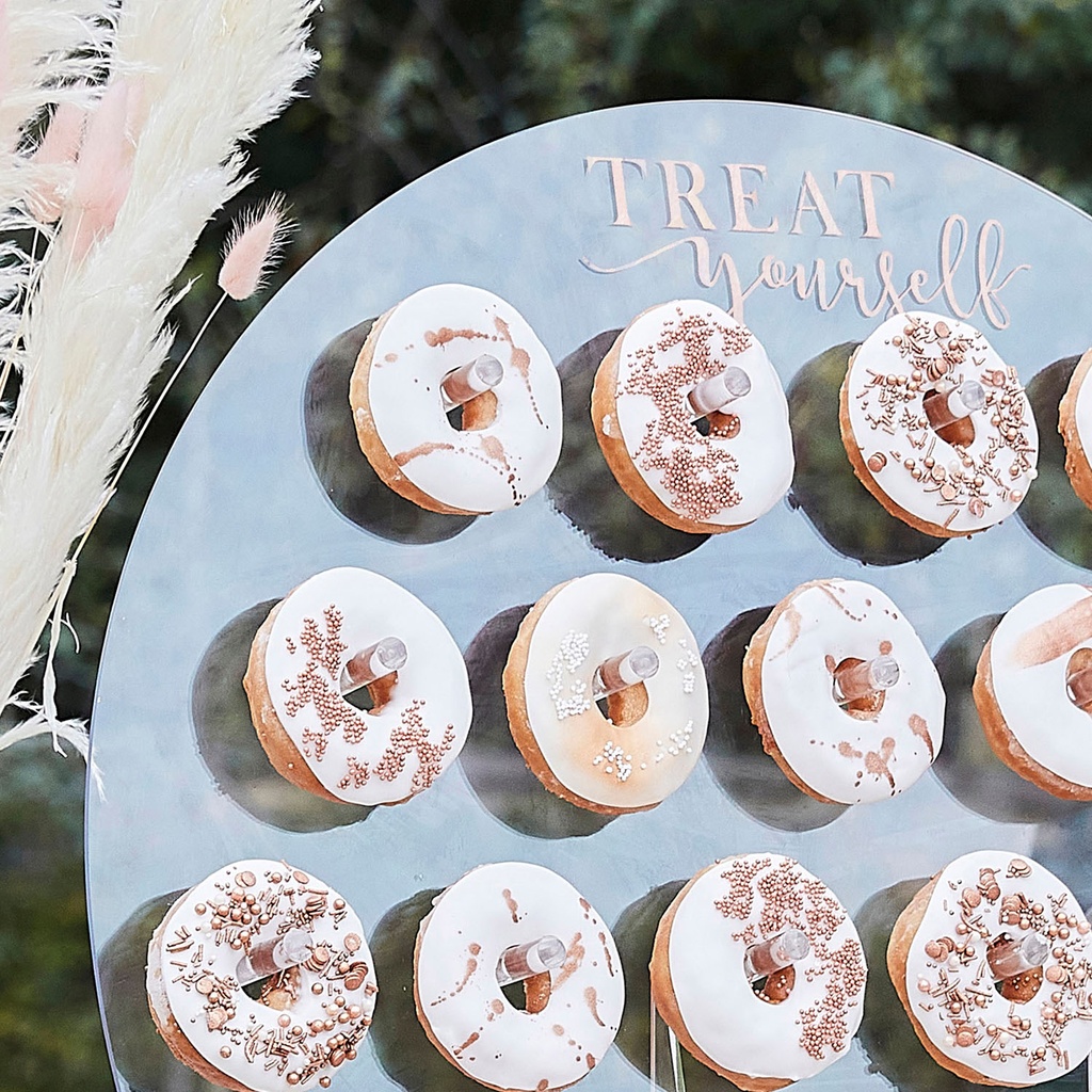 Acrylic Donut Wall Stand with Rose Gold – 63cm x 65cm