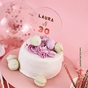 Acrylic Personalised Cake Topper With Rose Gold Sticker Sheets