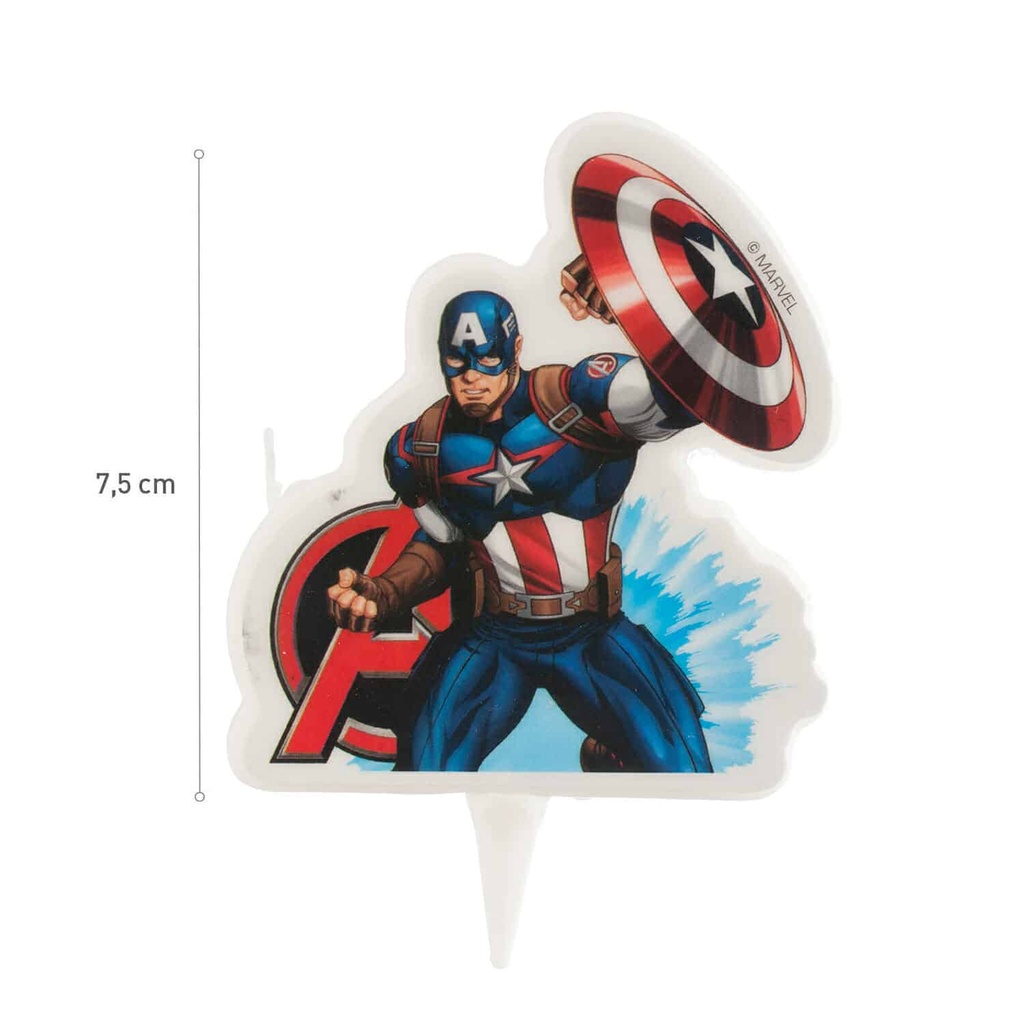 Avengers Captain America 2D Birthday Candle – 7.5cm