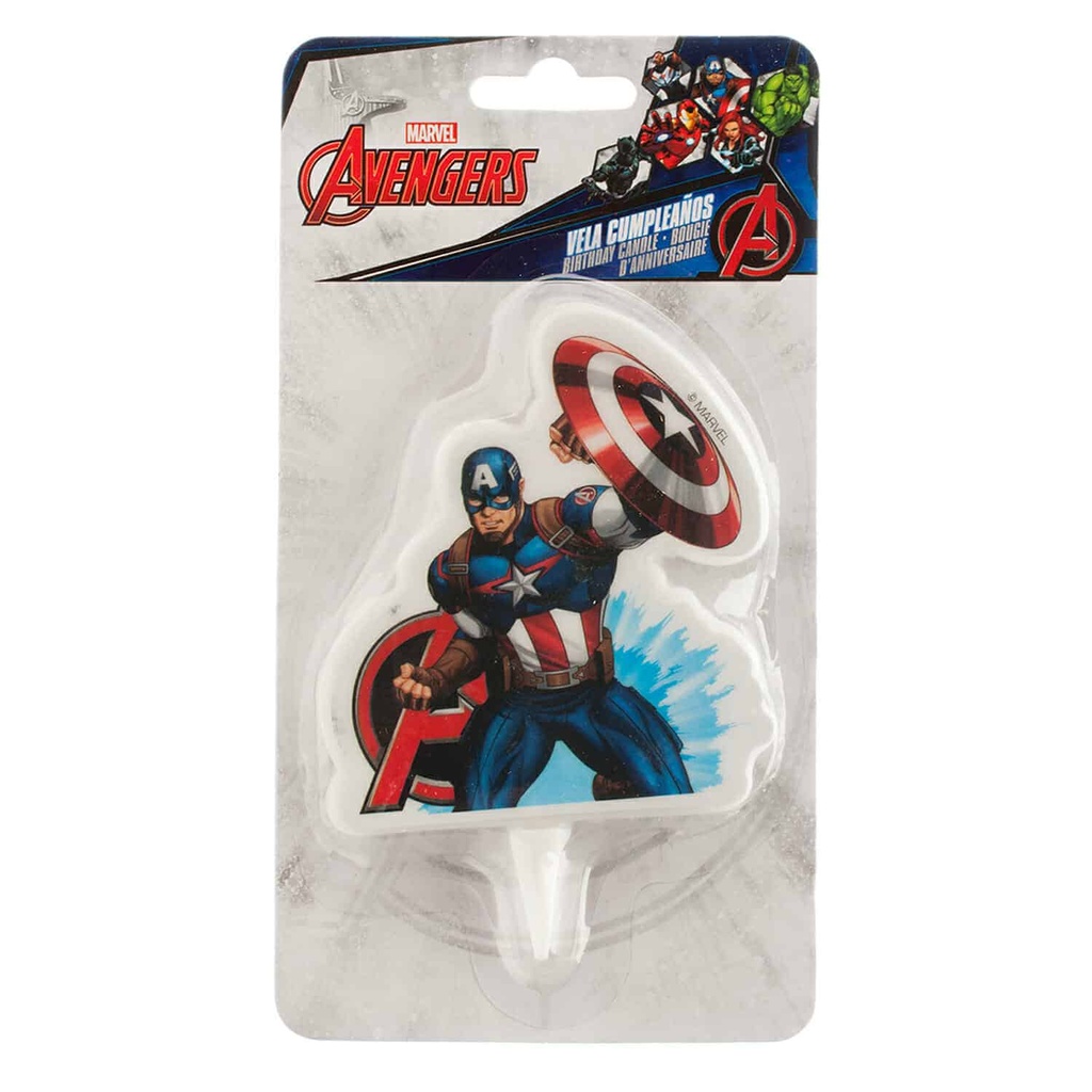 Avengers Captain America 2D Birthday Candle – 7.5cm