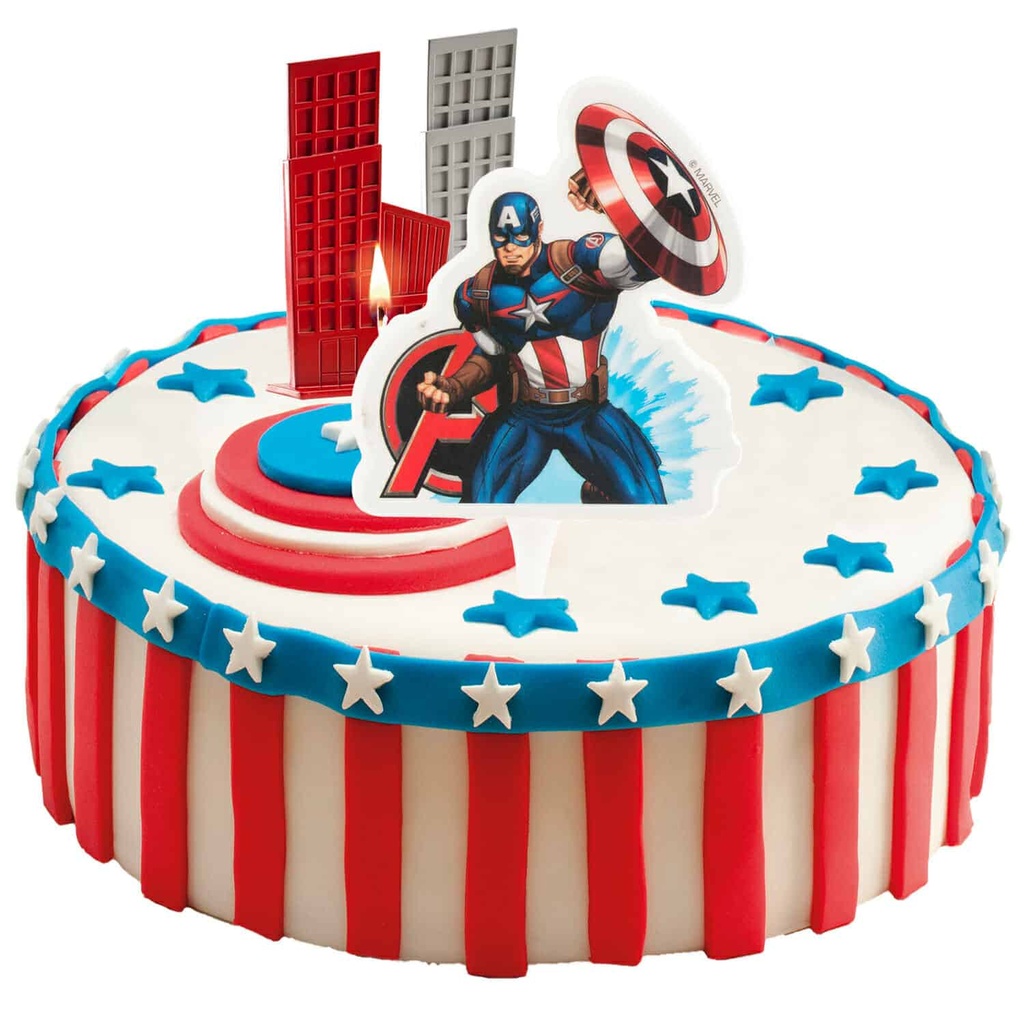 Avengers Captain America 2D Birthday Candle – 7.5cm