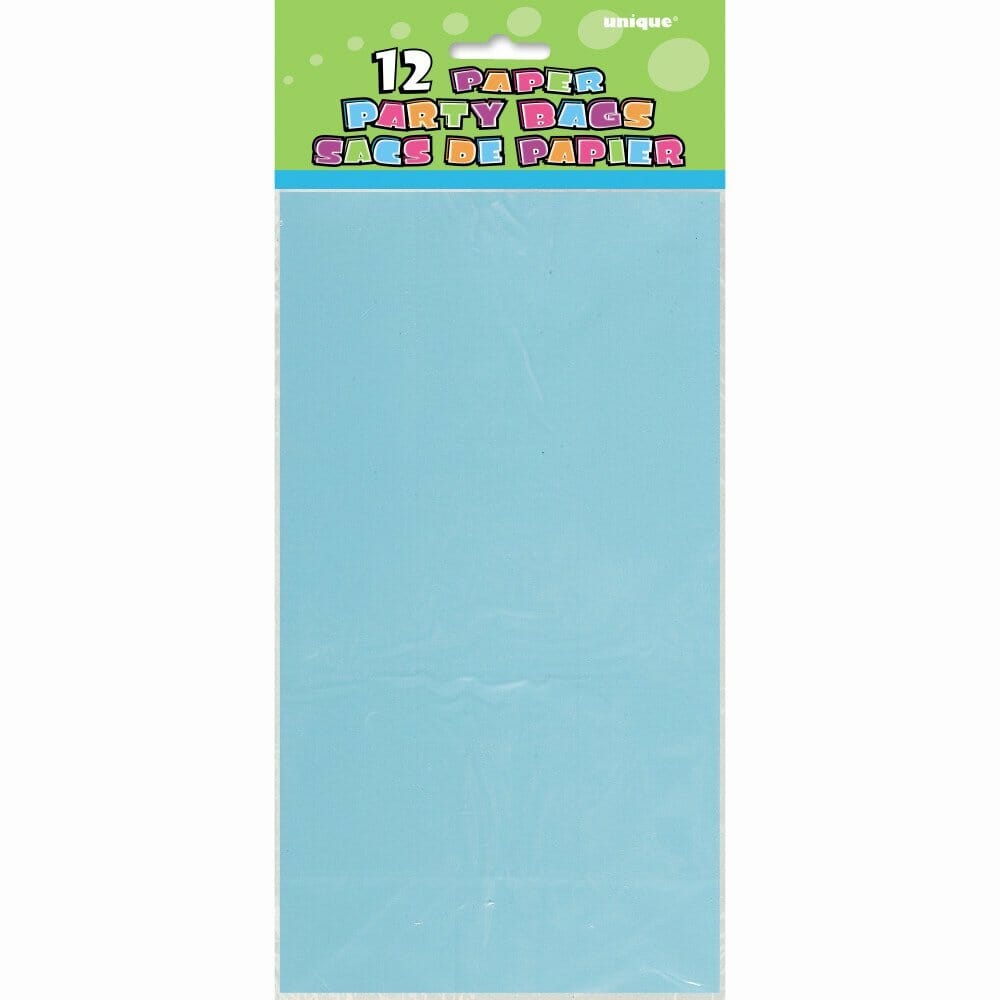 Baby Blue Paper Party Bags – 12pk