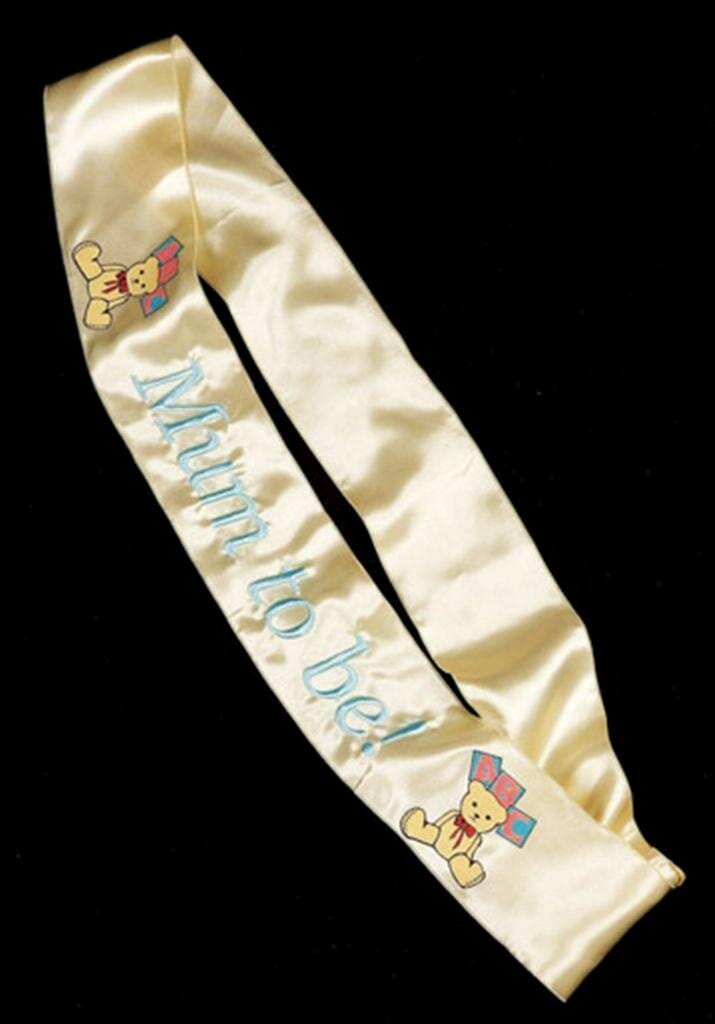 Baby Shower Party Embroidered Sash Mum to Be – Yellow
