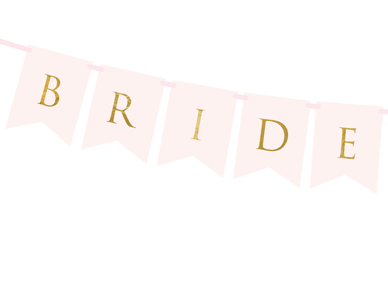 Banner Bride Groom, Light Pink, 15x155cm
