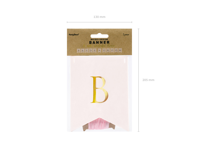 Banner Bride Groom, Light Pink, 15x155cm