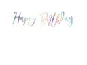 Banner Happy Birthday, Iridescent, 16.5x62cm