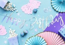 Banner Happy Birthday, Iridescent, 16.5x62cm