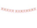 Banner Happy Birthday, Light Pink, 15 x 175 cm